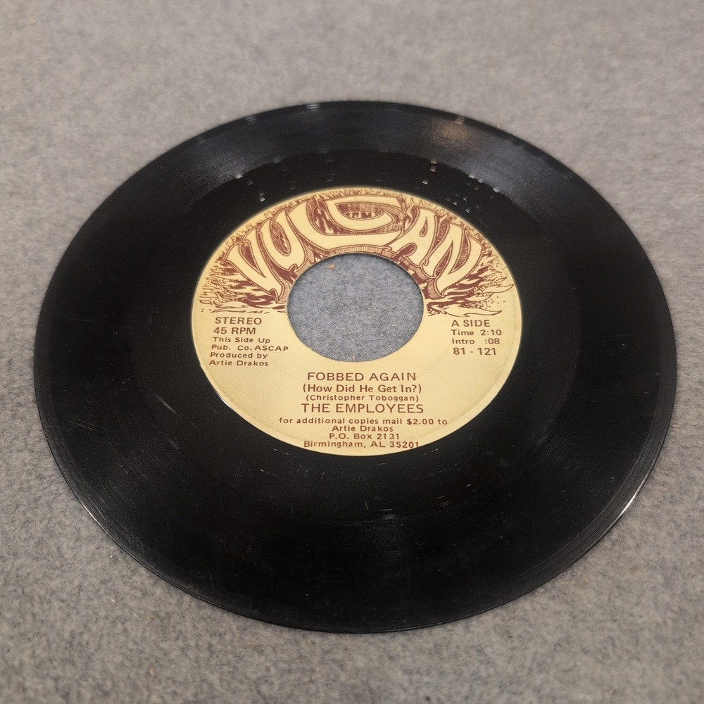 The Employees Fobbed Again‎ The Atlanta Hustle Vulcan 81-121 45 RPM Vinyl Record - Picture 3 of 4